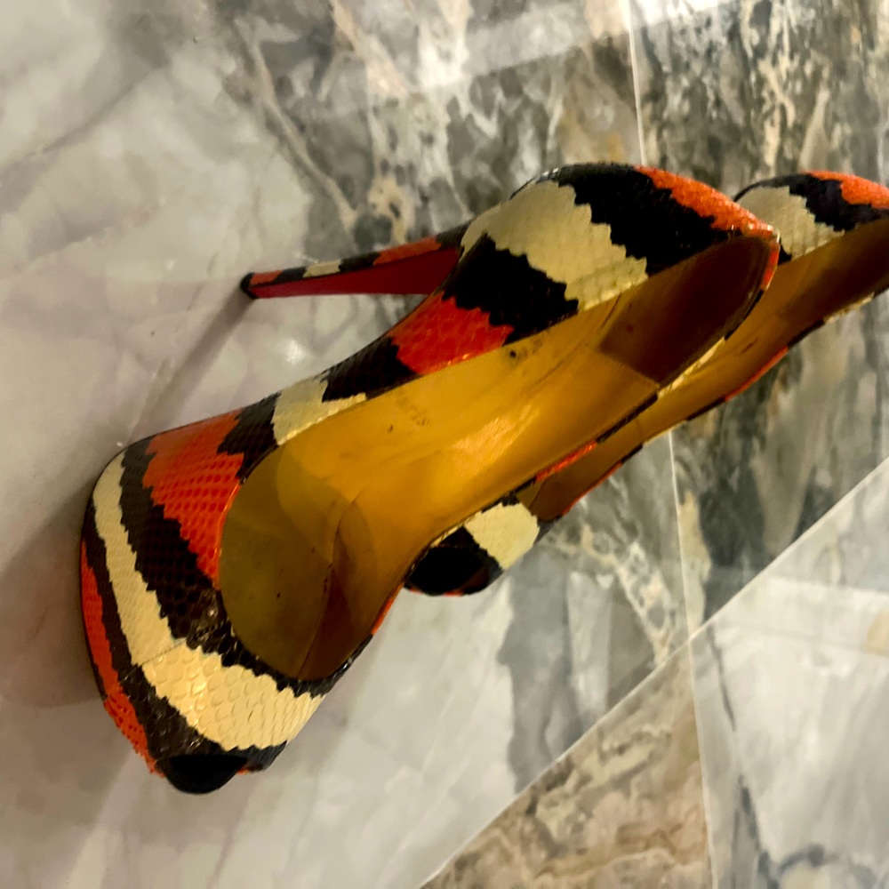 Snake Skin Christian Loubtian Heels